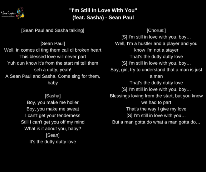 Sean Paul – I'm Still In Love With You Lyrics – Your Lyrics